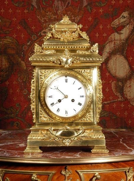 fig 2. Large Brass Cased Table Clock by Fritz Marti, French - Circa 1900  